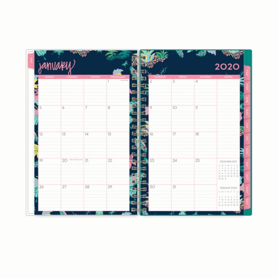 slide 3 of 4, Blue Sky Dabney Lee Weekly/Monthly Planner, 5'' X 8'', Butterfly Garden, January 2020 To December 2020, 1 ct