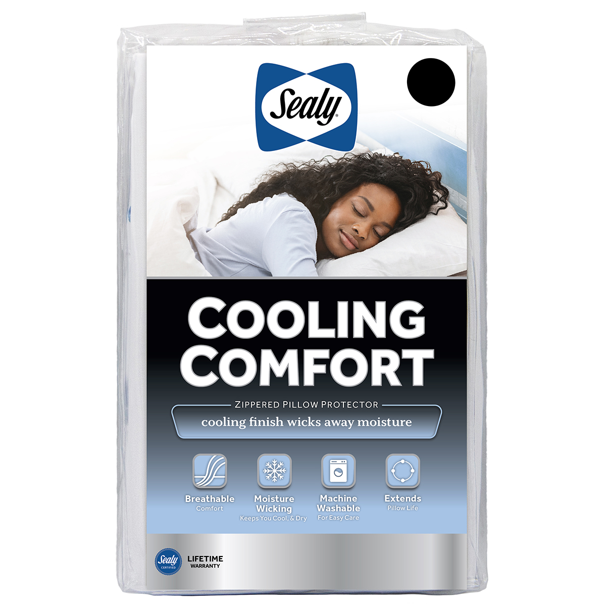 slide 1 of 17, Sealy Cooling Comfort Zippered Pillow Protector - White, 1 ct