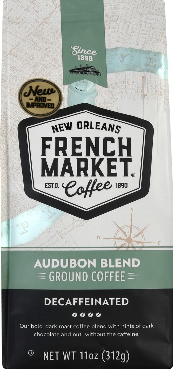 slide 8 of 12, French Market Coffee Ground Decaffeinated Audubon Blend Coffee - 11 oz, 11 oz