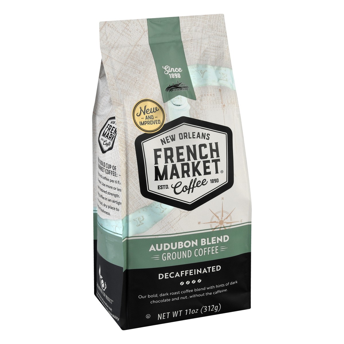 slide 3 of 12, French Market Coffee Ground Decaffeinated Audubon Blend Coffee - 11 oz, 11 oz