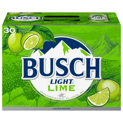 Busch Light Lime American Lager Beer 30 Pack 12 fl oz Cans