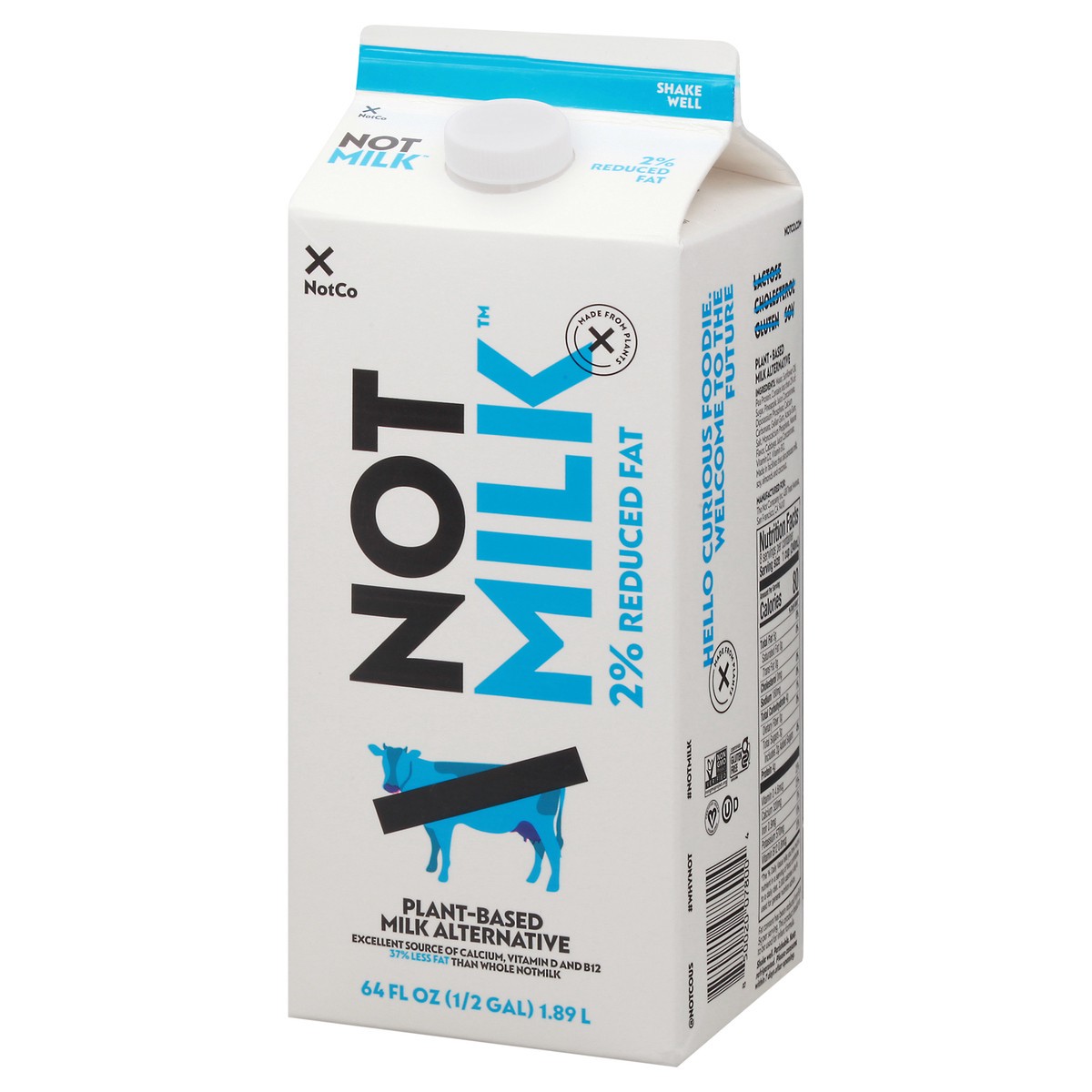 slide 4 of 13, Not Milk Plant-Based 2% Reduced Fat Milk Alternative 64 fl oz, 64 fl oz