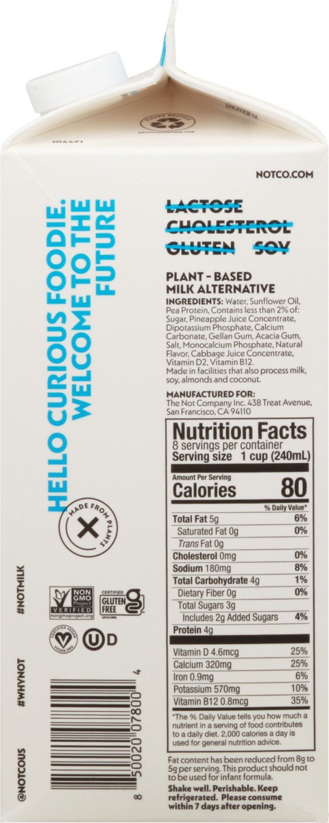 slide 9 of 13, Not Milk Plant-Based 2% Reduced Fat Milk Alternative 64 fl oz, 64 fl oz