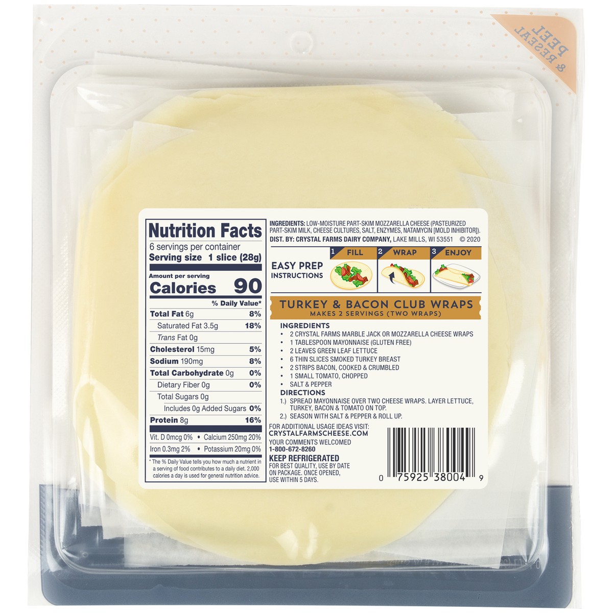 slide 4 of 6, Crystal Farms Cheese, 6 oz