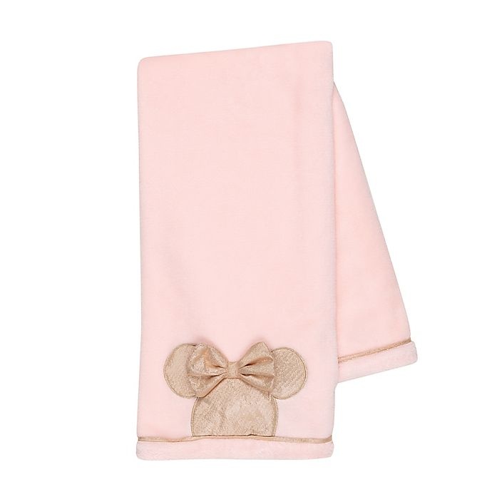 slide 1 of 5, Disney Minnie Mouse Lux Applique Receiving Blanket - Pink, 1 ct