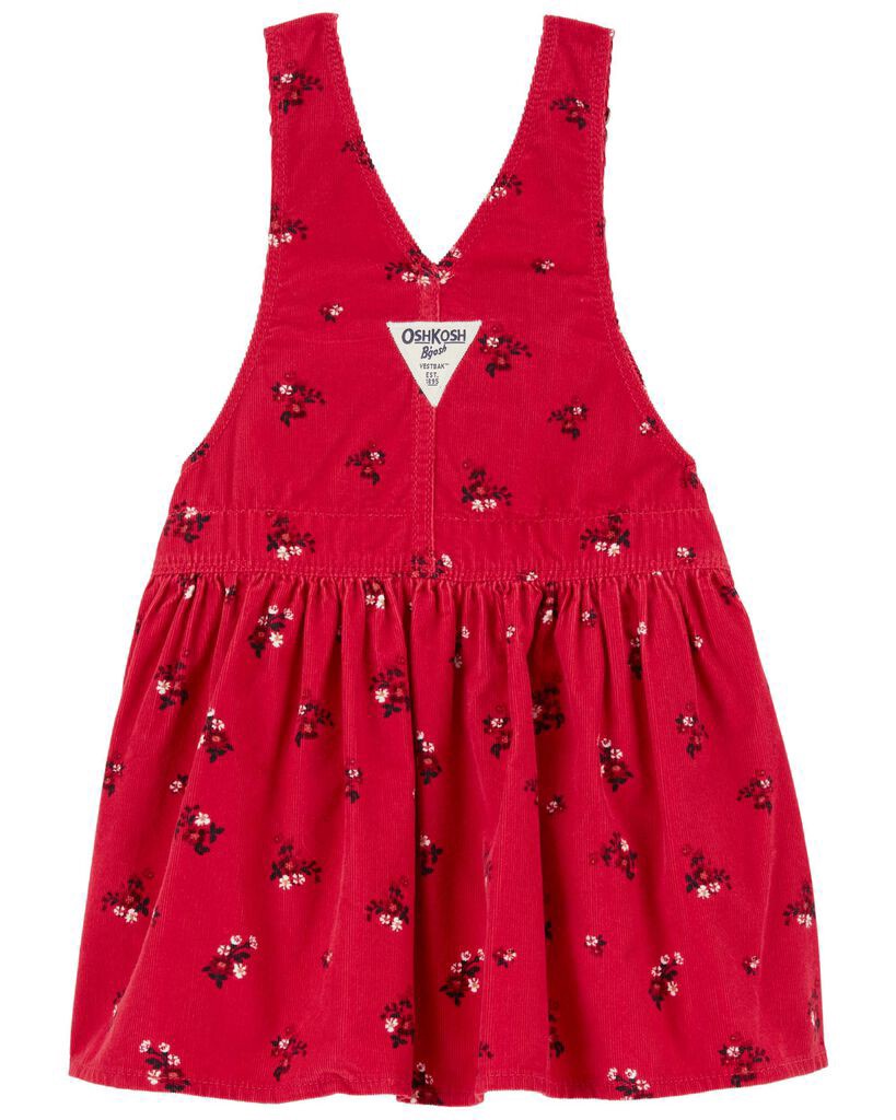 slide 2 of 3, Oshkosh Baby Floral Print Jumper Dress Red 12M, 1 ct