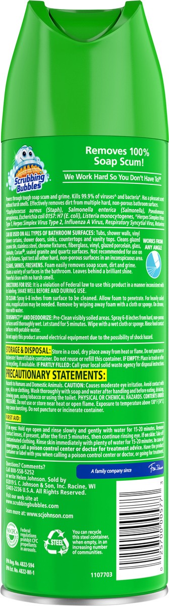 slide 2 of 5, Scrubbing Bubbles Bathroom Grime Fighter Disinfectant, Aerosol Spray, Floral Fusion Scent, 20oz, 20 oz