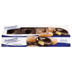 Entenmann''s Classic Assorted Donuts, 8 count, Kosher Rich Frosted, Crumb, Glazed Assorted Doughnuts, 15 oz Box