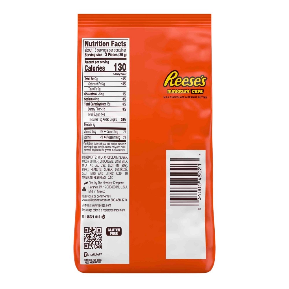 slide 9 of 10, Reese's Peanut Butter Cups Miniatures Candy, 12 oz