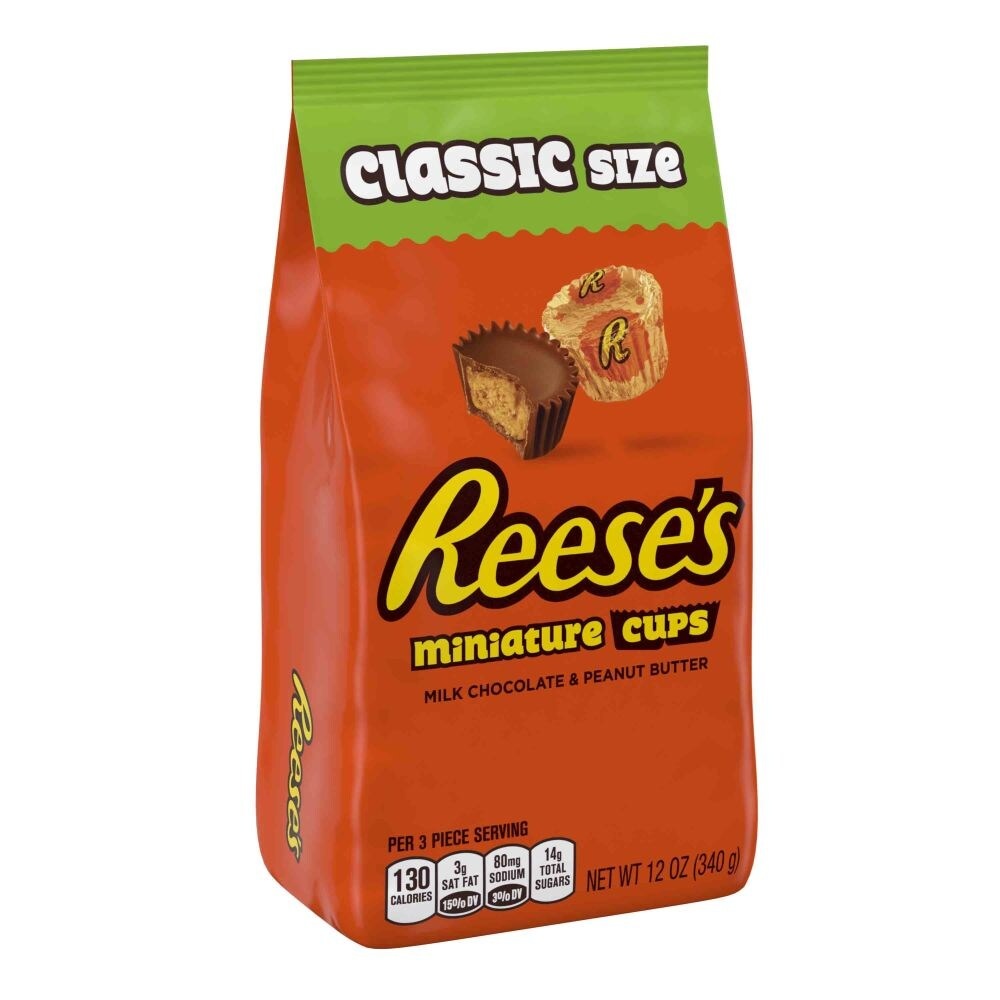 slide 1 of 10, Reese's Peanut Butter Cups Miniatures Candy, 12 oz