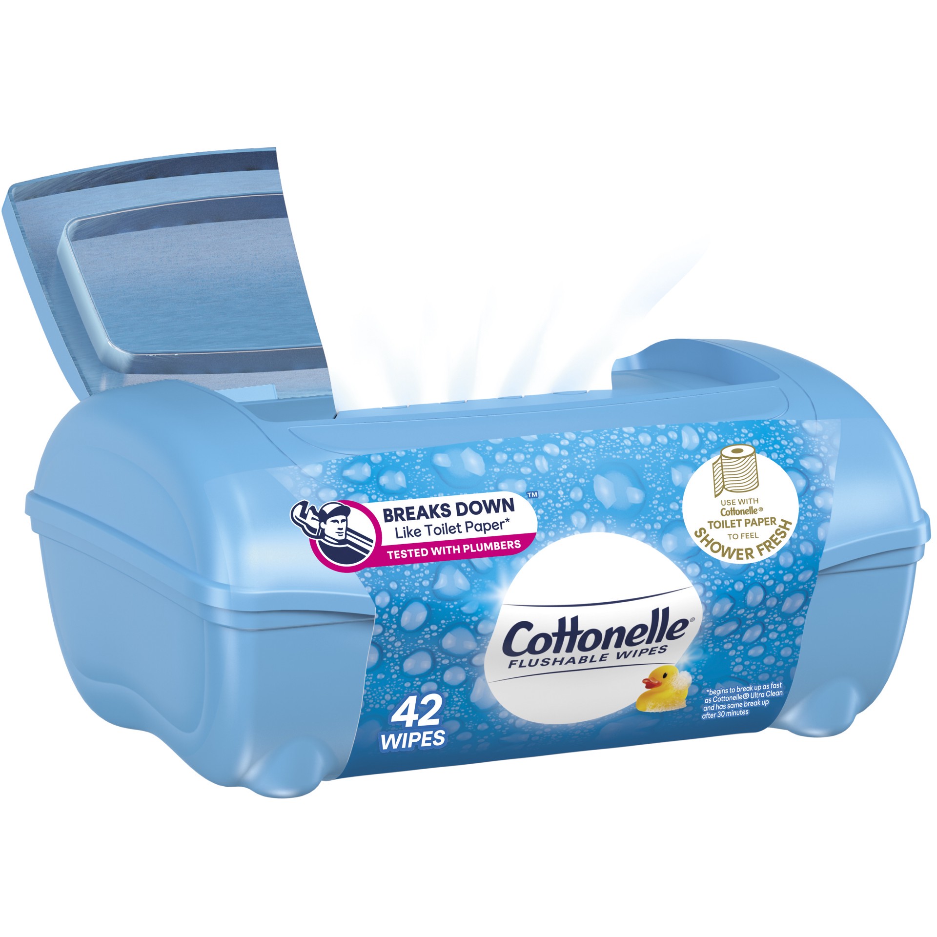 slide 1 of 5, Cottonelle Fresh Care Flushable Wet Wipes, Adult Wet Wipes, 1 Tub Pack, 42 Total Wipes, 42 ct