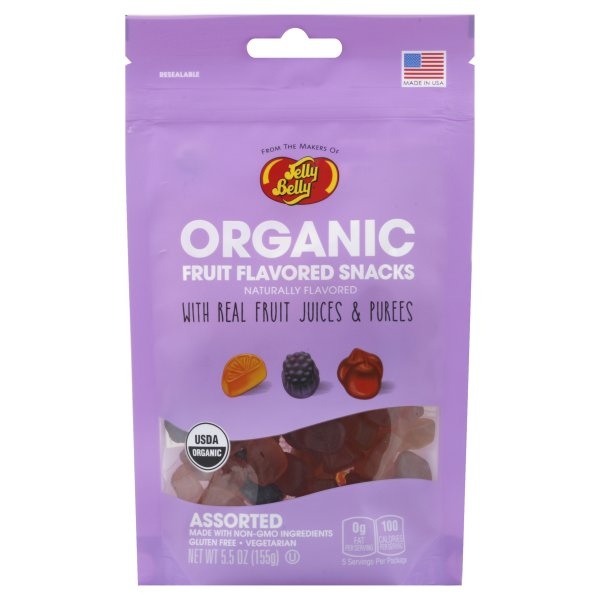 slide 1 of 1, Jelly Belly Fruit Flavored Snacks, Organic, Assorted, 5.5 oz