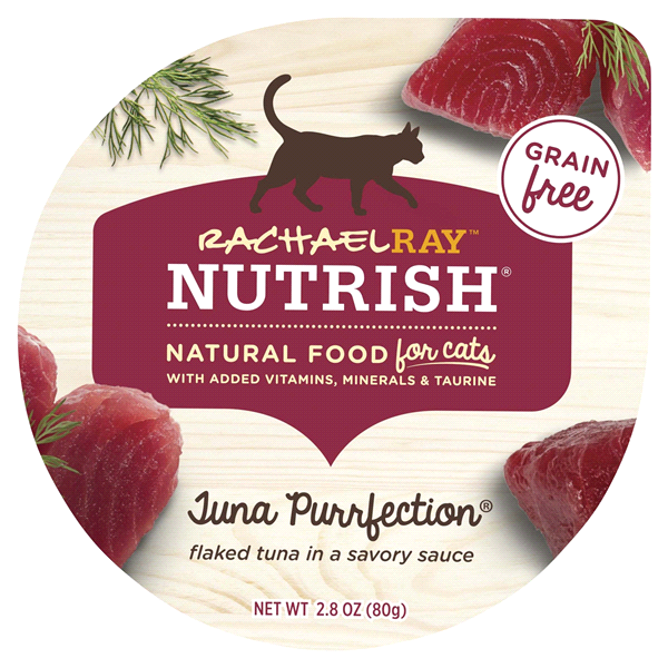 slide 1 of 21, Rachael Ray Nutrish Natural Premium Wet Cat Food, Tuna Purrfection, Grain Free Tub, 2.8 oz