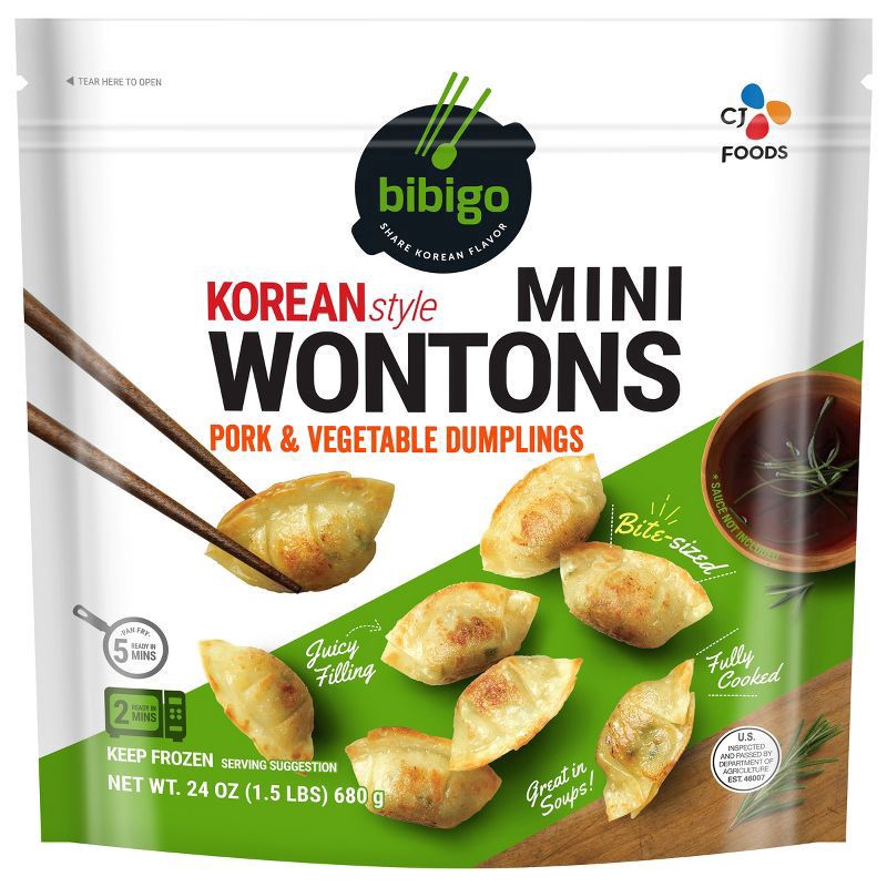 slide 1 of 5, BIBIGO Mini Wontons Pork & Vegetable Dumplings, 1.5 lb