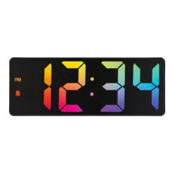 LA CROSSE 2 inch Gradient Digital Alarm Clock with Temperature