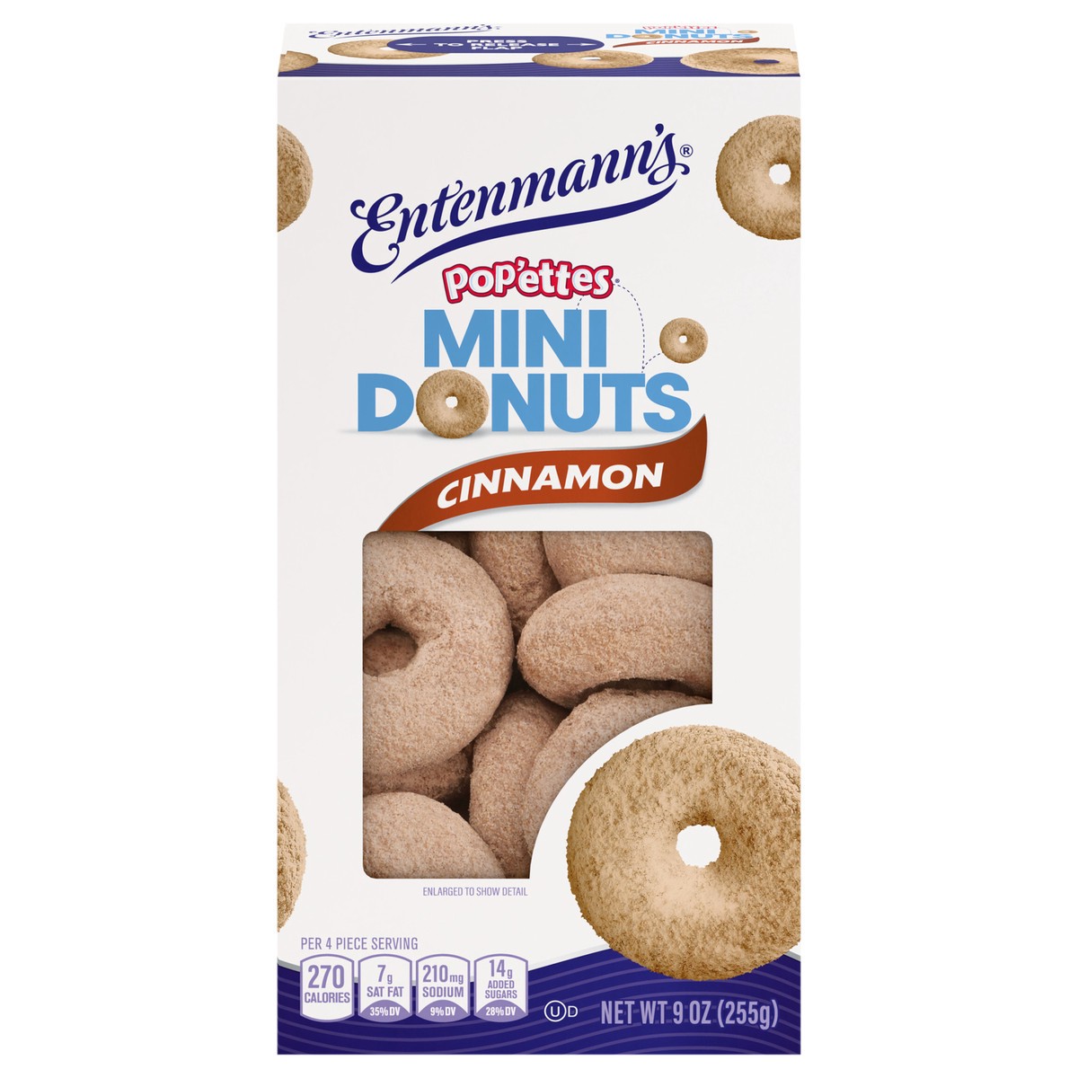 slide 1 of 13, Entenmann's Pop'ettes Cinnamon Mini Donuts, 9 oz, Box, 9 oz