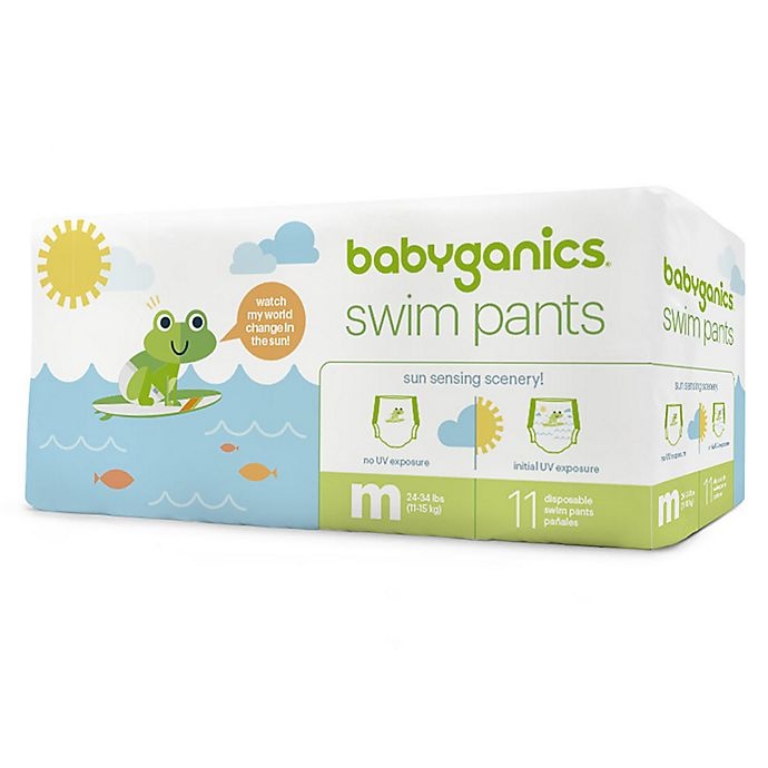 slide 1 of 1, Babyganics Disposable Swim Diapers, Medium, 11 ct