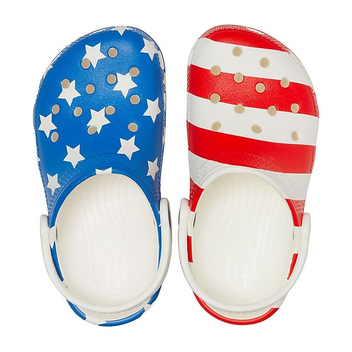 slide 4 of 6, Crocs Size 8 Kids' Classic Americana Clogs - White, 1 ct