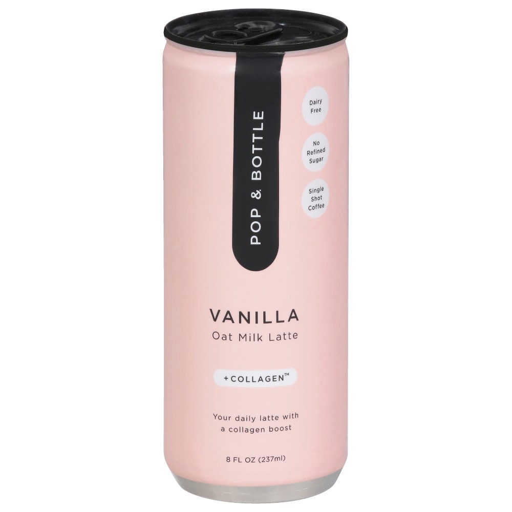 slide 1 of 3, Pop & Bottle Oat Milk Latte Vanilla - 8 oz, 8 oz