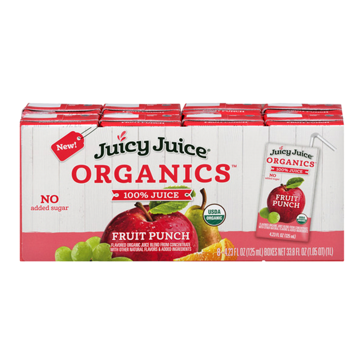 slide 1 of 2, Juicy Juice Organics Fruit Punch - 8 ct; 4.23 oz, 8 ct; 4.23 oz