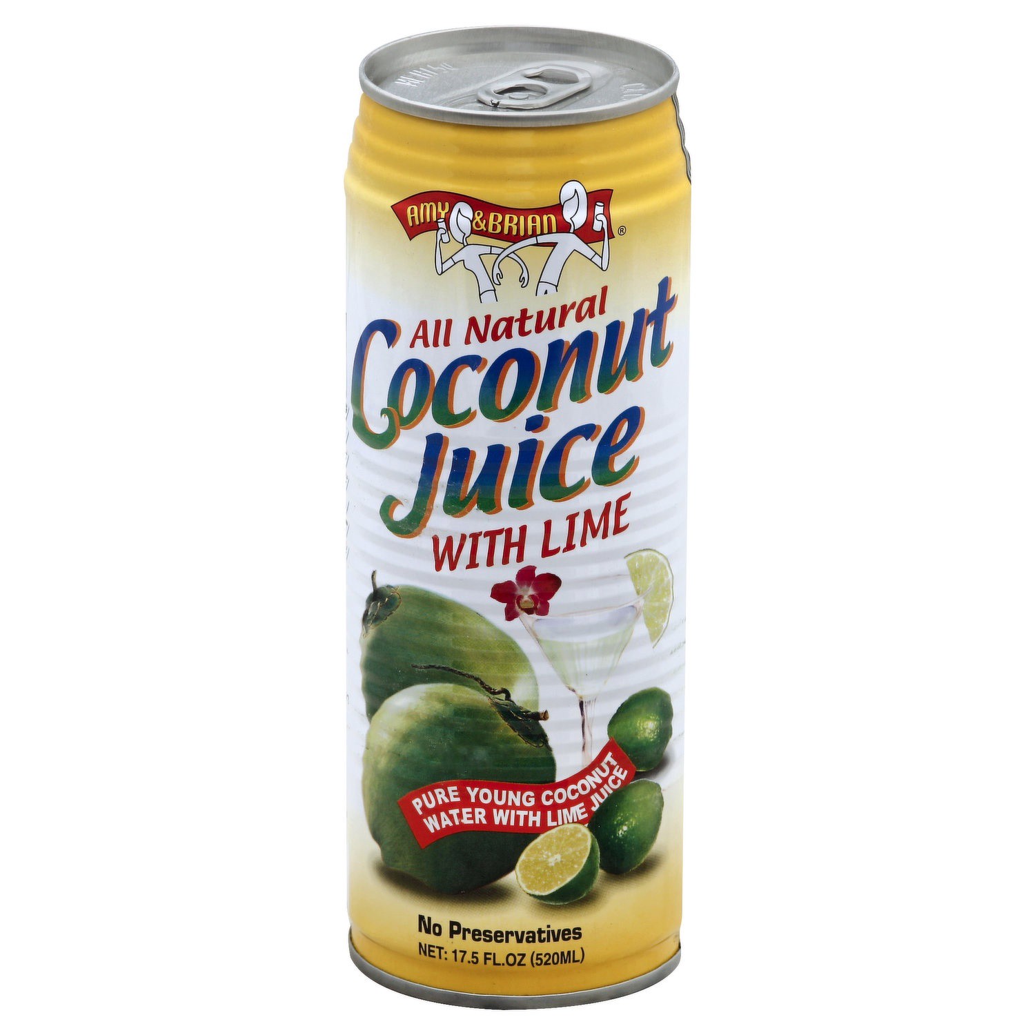 slide 1 of 4, Amy & Brian Lime Coconut Water - 17.5 fl oz, 17.5 fl oz