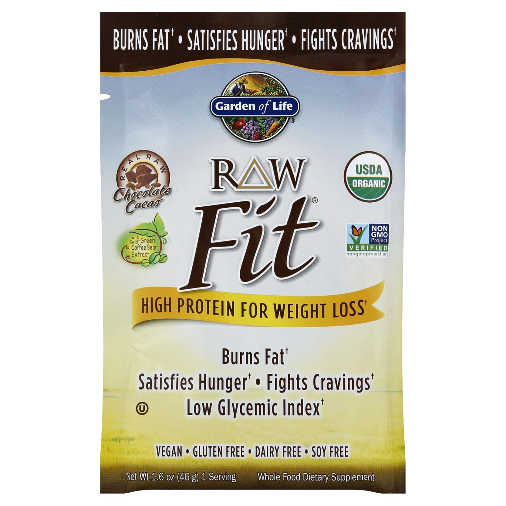 slide 1 of 1, Garden of Life Raw Fit Chocolate High Protein Packet, 1.6 oz