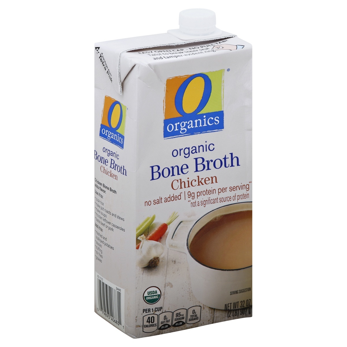 slide 1 of 4, O Organics Bone Broth, Organic, Chicken, 
