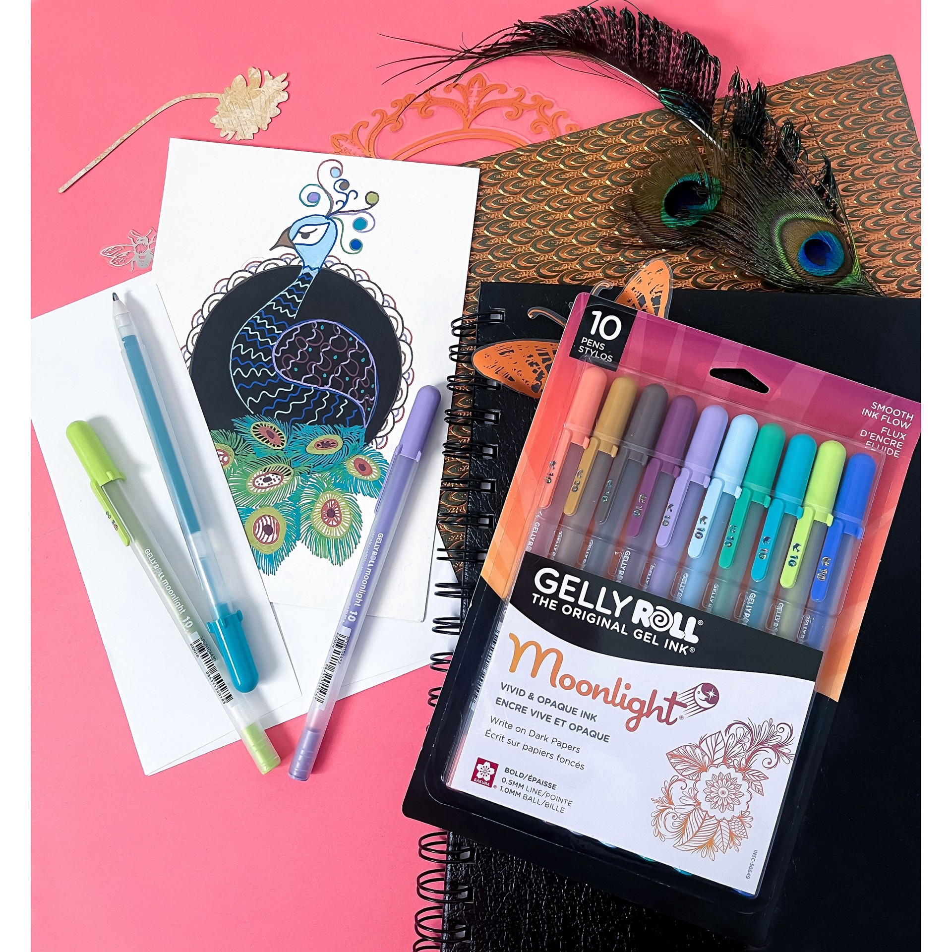 slide 3 of 3, Sakura Gelly Roll Moonlight Bold Line 10 Color Twilight/daylight Gel Pen Set, bold 10