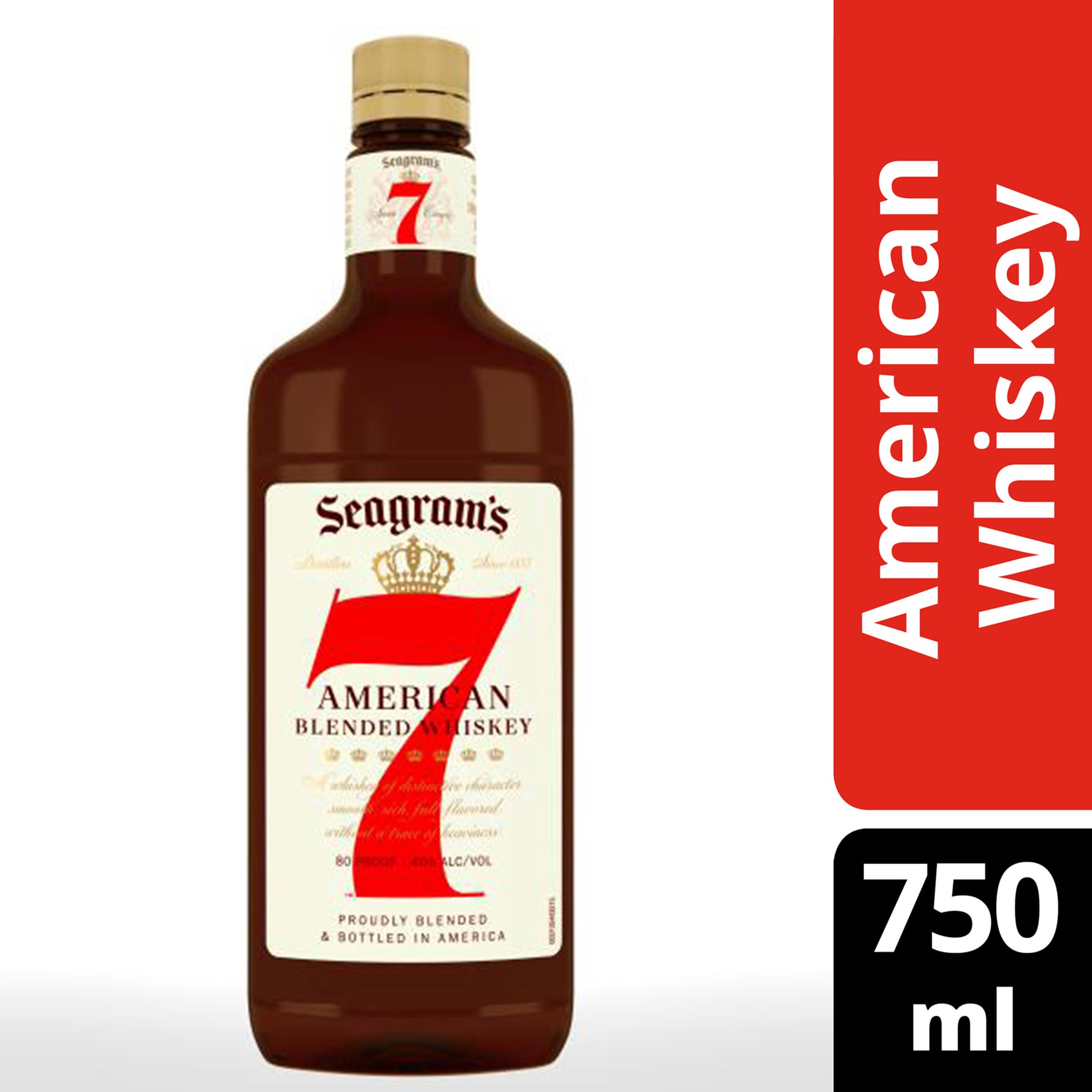 slide 1 of 7, Seagram's 7 Crown American Blended Whiskey, 750 ml