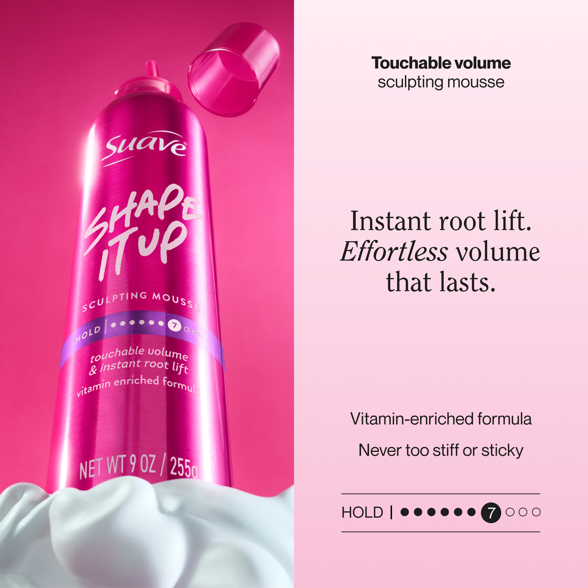 slide 2 of 2, Suave Shape It Up Sculpting Mousse, 9 oz