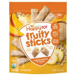 Happy Tot Organics Fruity Sticks, Oat & Fruit Filled Grain Sticks, Banana & Mango, Organic Toddler Snack, 2.5 Ounce Bag