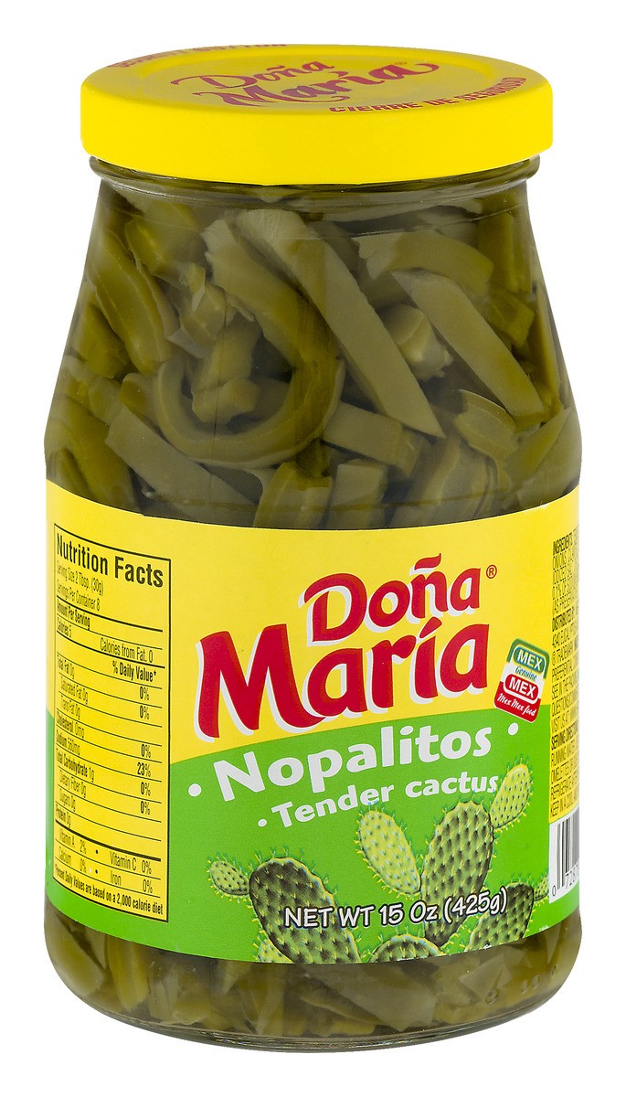 slide 9 of 9, ETHNIC GROCERY Dona Maria Napalitos (Tender Cactus) Glass Jar, 15 oz