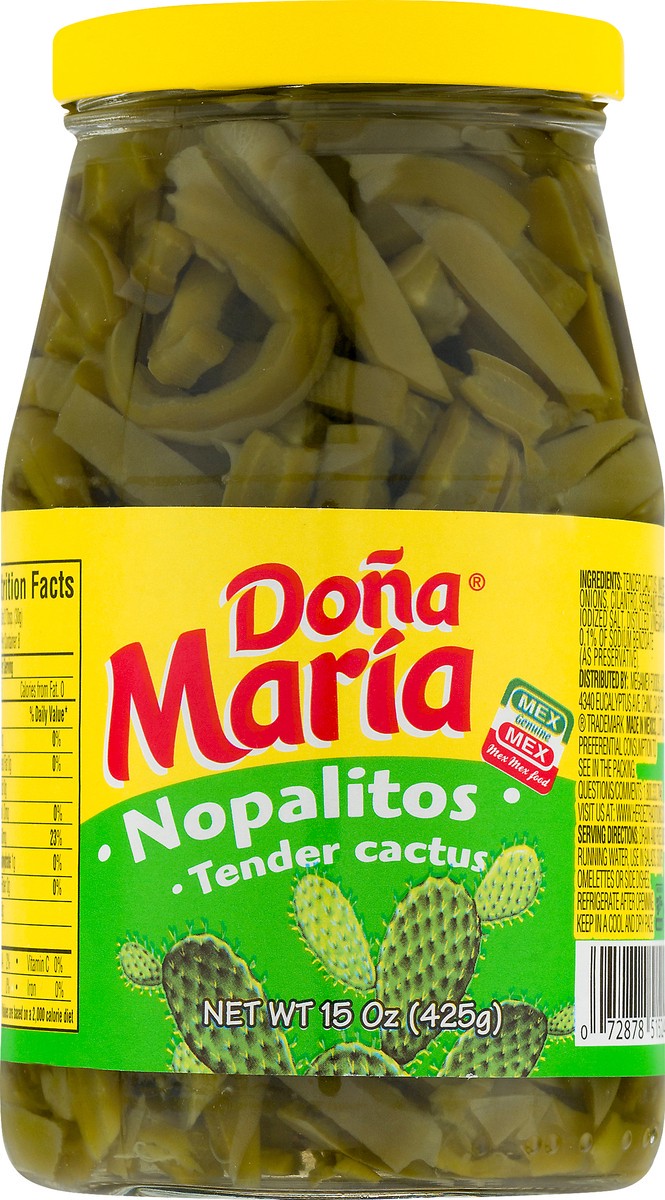 slide 3 of 9, ETHNIC GROCERY Dona Maria Napalitos (Tender Cactus) Glass Jar, 15 oz