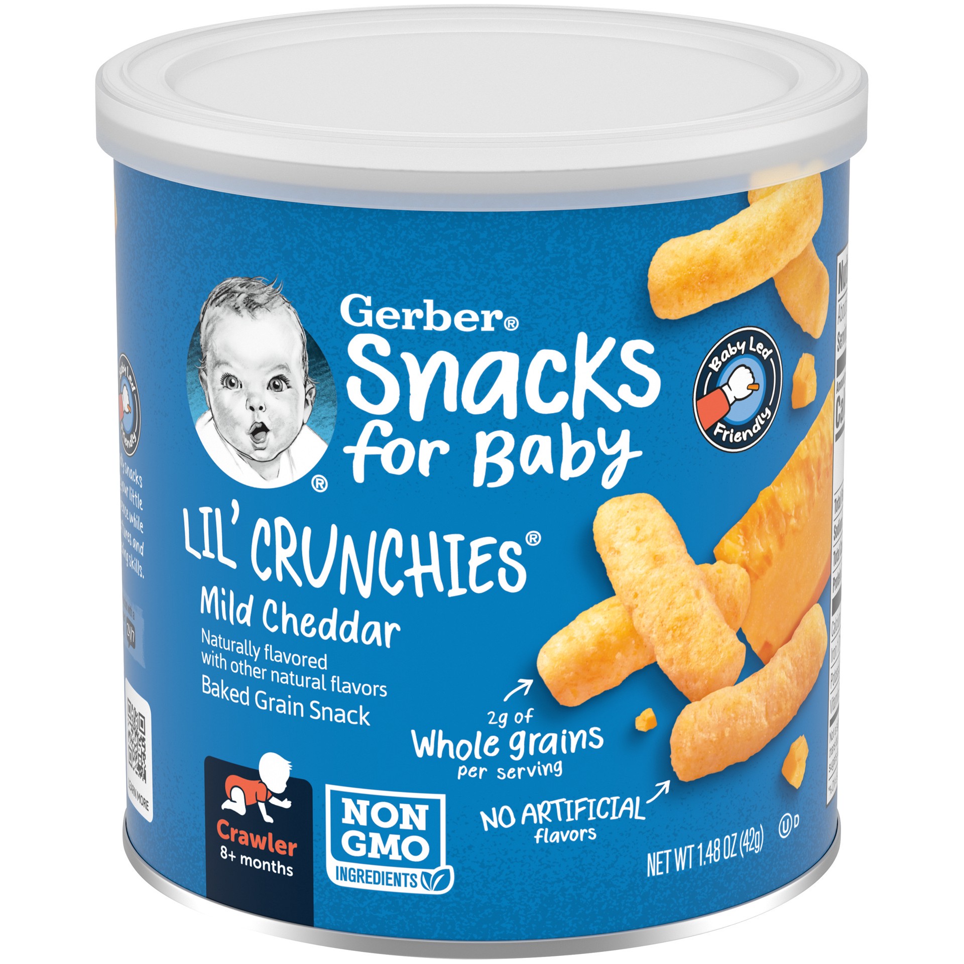 slide 1 of 5, Gerber Snacks for Baby Lil Crunchies, Mild Cheddar, Clean Label Project, 1.48 Oz, 1.48 oz