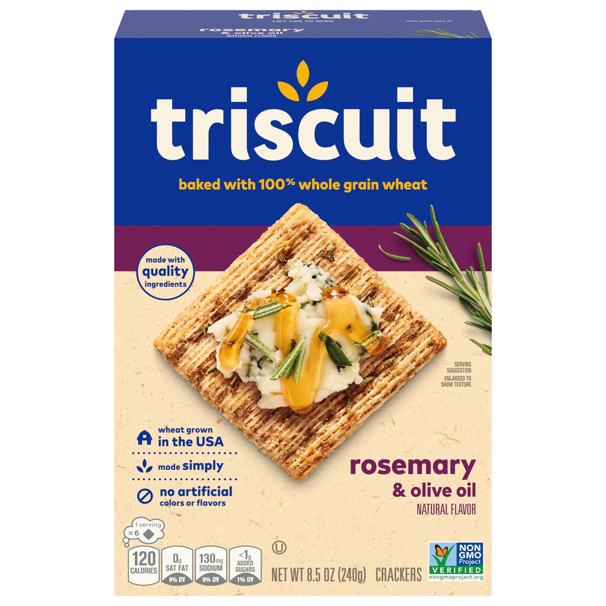 slide 1 of 9, Triscuit Rosemary & Olive Oil Whole Grain Wheat Crackers, 8.5 oz, 8.5 oz