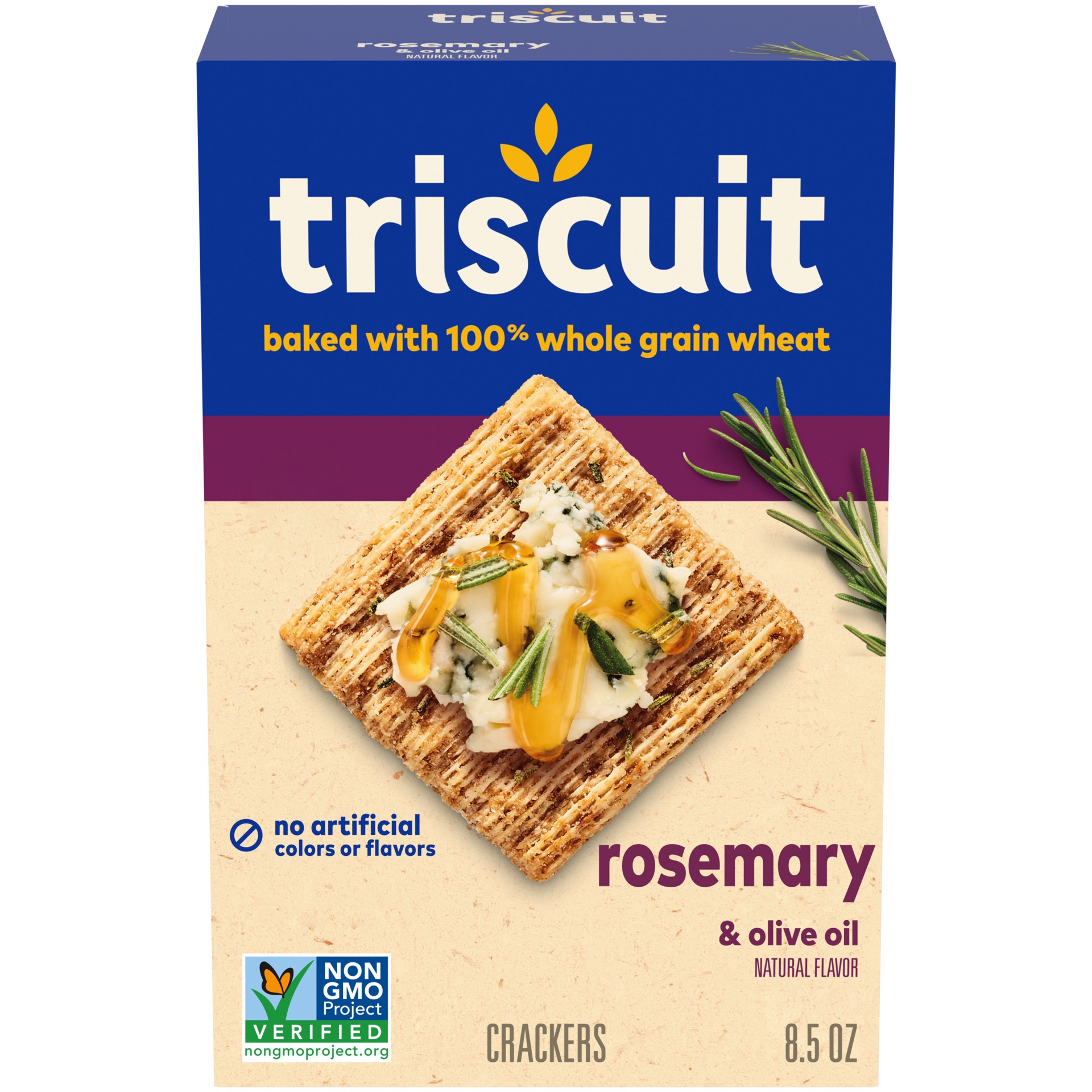 slide 1 of 9, Triscuit Rosemary & Olive Oil Whole Grain Wheat Crackers, 8.5 oz, 8.5 oz