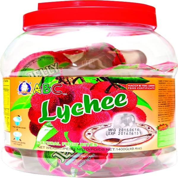 slide 1 of 1, ABC Lychee Fruit Jelly Cups, 49.4 oz