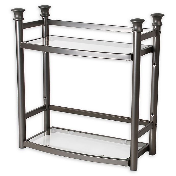 slide 1 of 3, ORG 2-Tier Wall Shelf - Silver, 1 ct