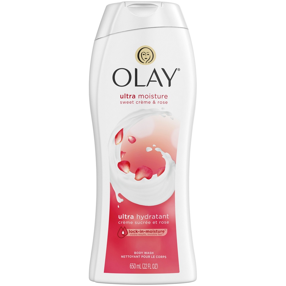 slide 1 of 1, Olay Ultra Moisture Sweet Cream & Rose Body Wash, 22 fl oz