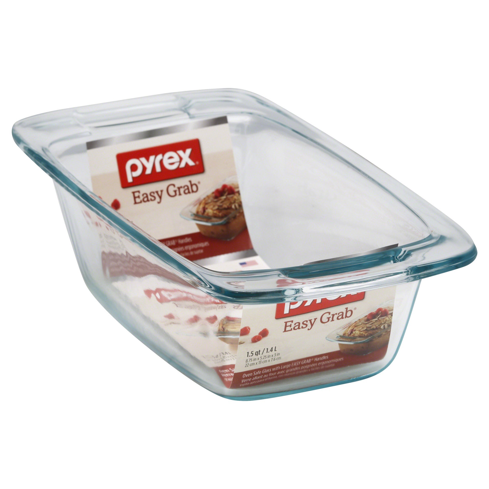 slide 1 of 1, Pyrex Easy Grab Loaf Dish Clear, 1.5 qt