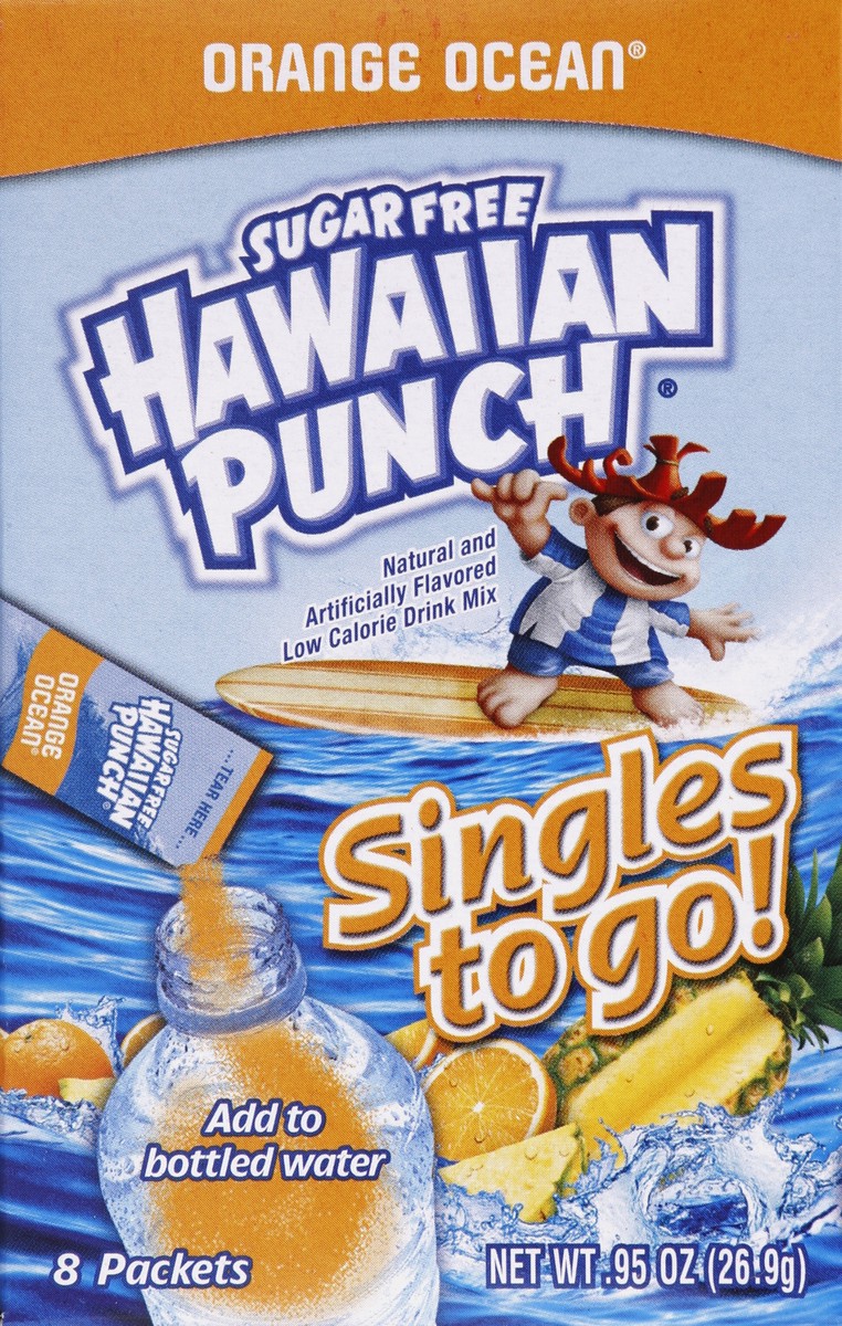 slide 4 of 4, Hawaiian Punch Singles to Go! Sugar-Free Orange Ocean Drink Mx, 8 ct