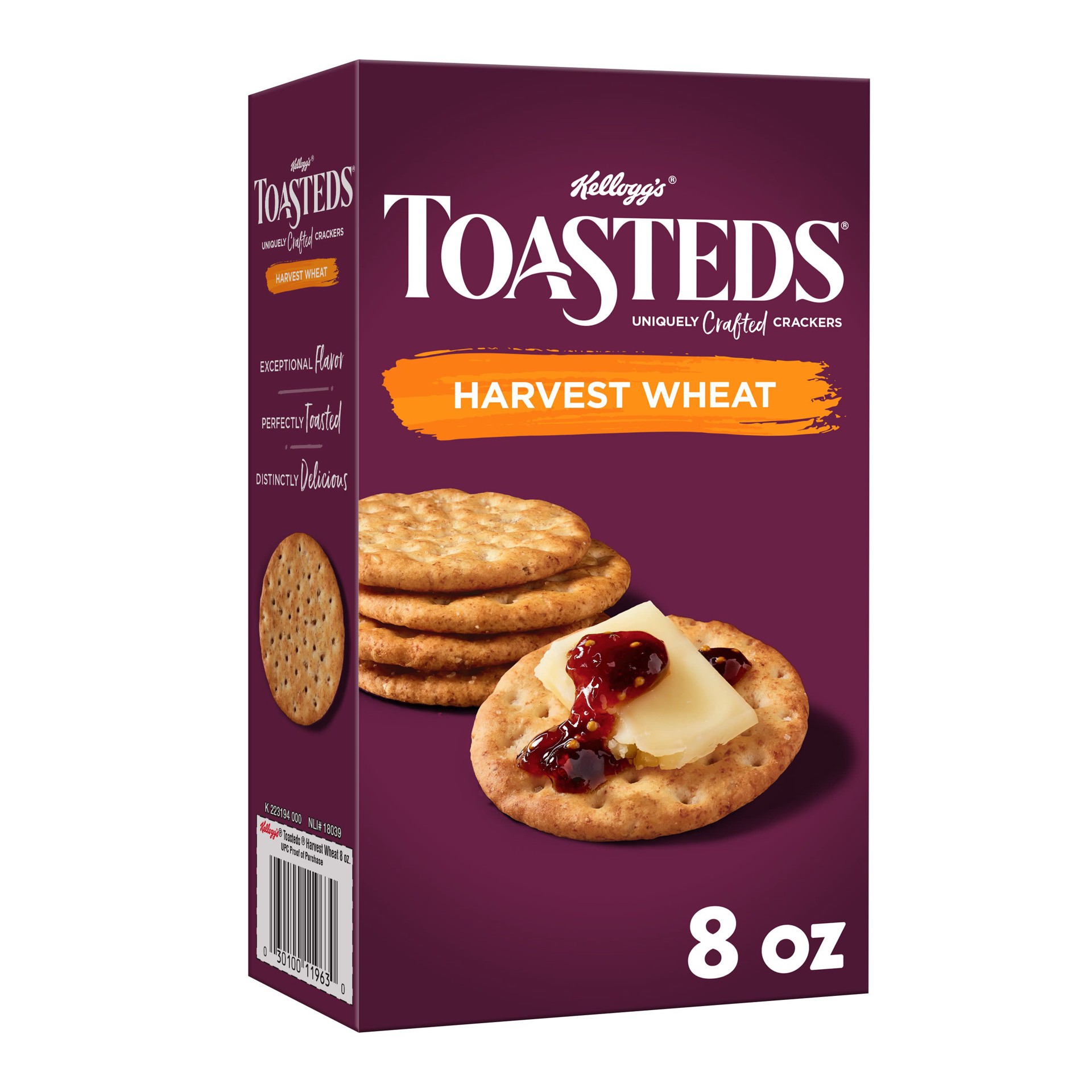 slide 1 of 5, Toasteds Lightly Toasted Harvest Wheat Crackers 8 oz, 8 oz