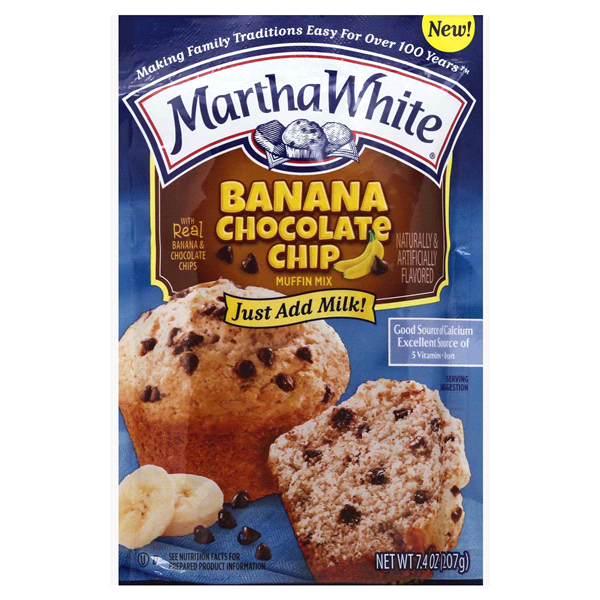 slide 1 of 1, Martha White Banana Chocolate CHip Muffin Mix, 7.4 oz