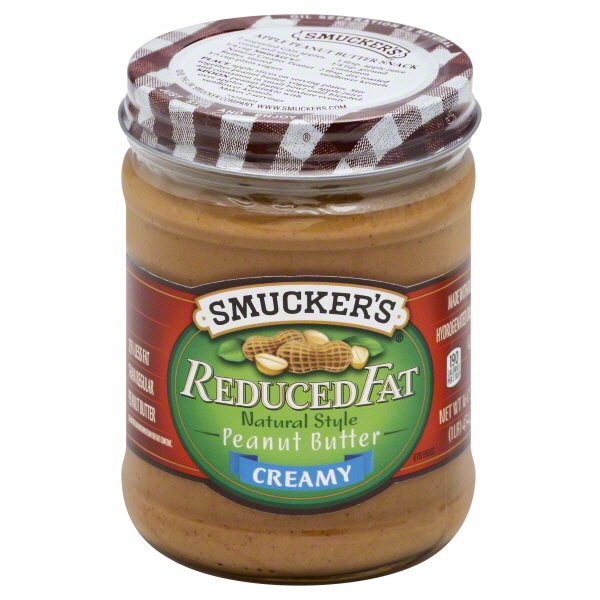 slide 1 of 1, Smucker's Peanut Butter, Reduced Fat, Creamy, Natural Style, 16 oz