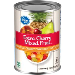 KrogerExtra Cherry Mixed Fruit In Natural Cherry Flavored Light Syrup - 15 oz