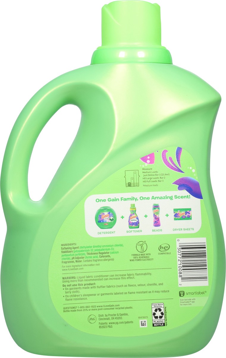 slide 12 of 13, Gain Liquid Fabric Softener, Moonlight Breeze Scent, 100 FL OZ, 136 Loads, Smooth Touch - softness you can feel, 3.15 qt