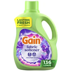 Gain Liquid Fabric Softener, Moonlight Breeze Scent, 100 FL OZ, 136 Loads, Smooth Touch - softness you can feel