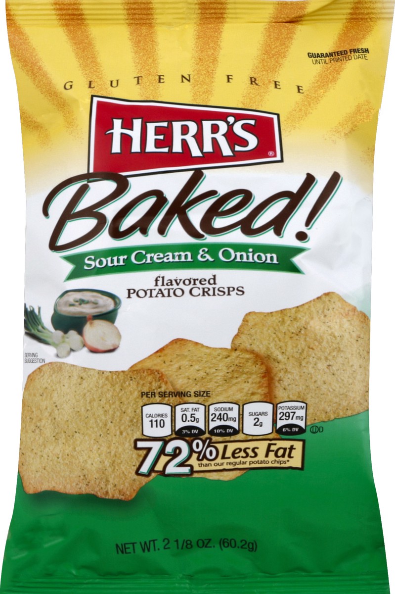 slide 5 of 6, Herr's Sour Cream & Onion Baked Chips, 2.125 oz