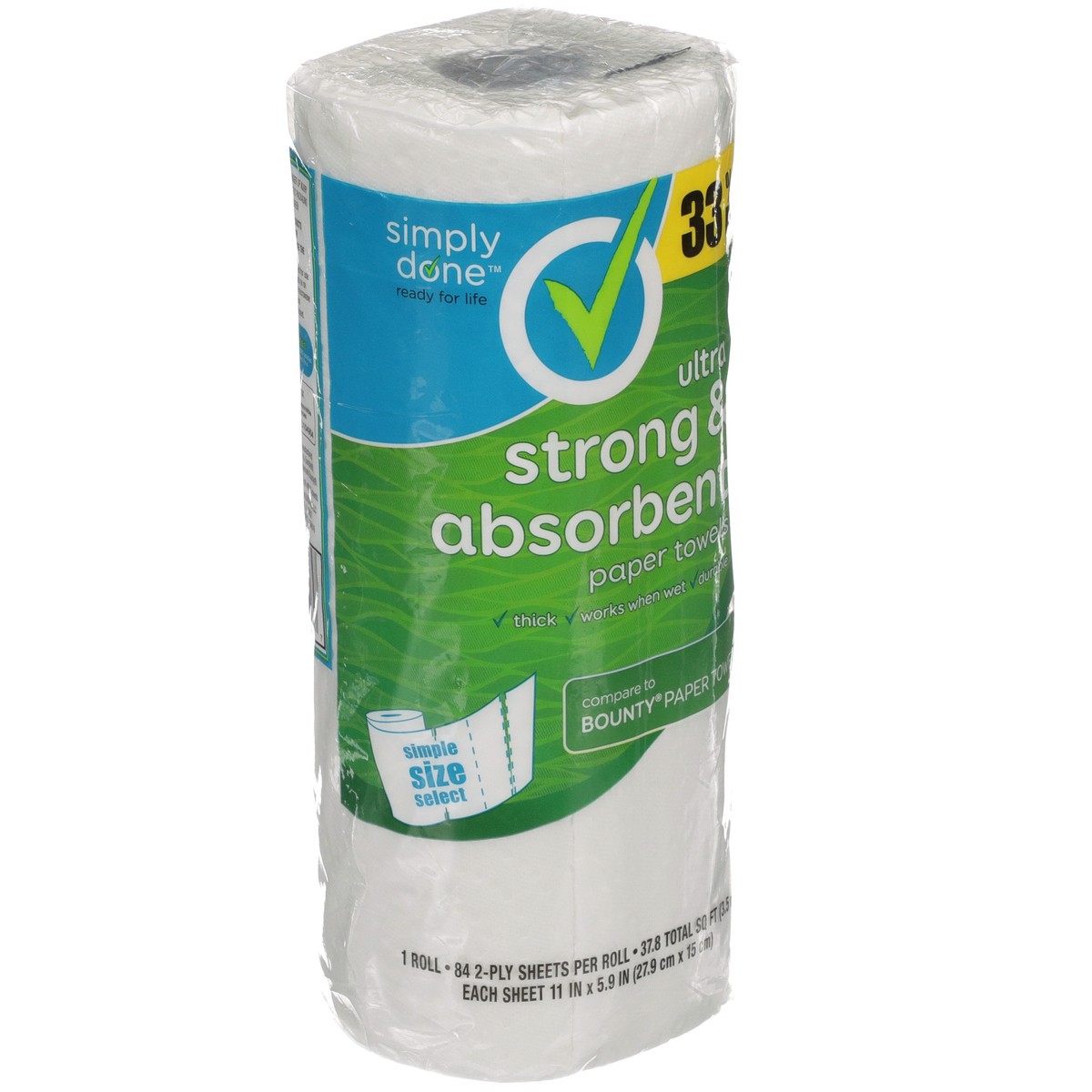 slide 2 of 8, Simply Done Paper Towels - Ultra Strong & Absorbent 2-Ply Simple Size Select, 1 ct