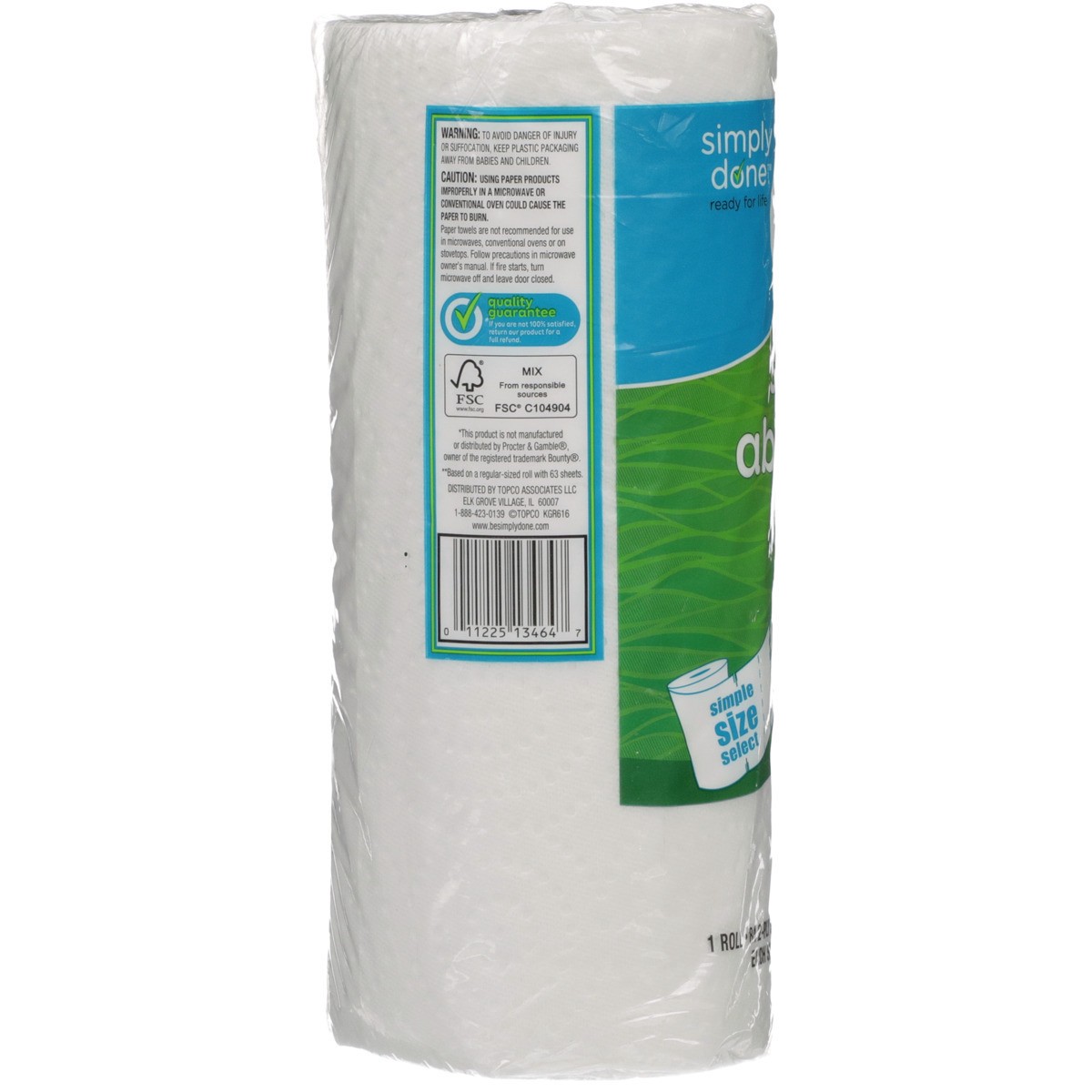 slide 5 of 8, Simply Done Paper Towels - Ultra Strong & Absorbent 2-Ply Simple Size Select, 1 ct